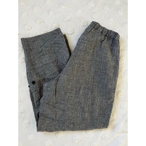 Vintage Flax by Jeanne Engelhart Gray Trouser Pants high Waisted Minimal Size M - Picture 3 of 9